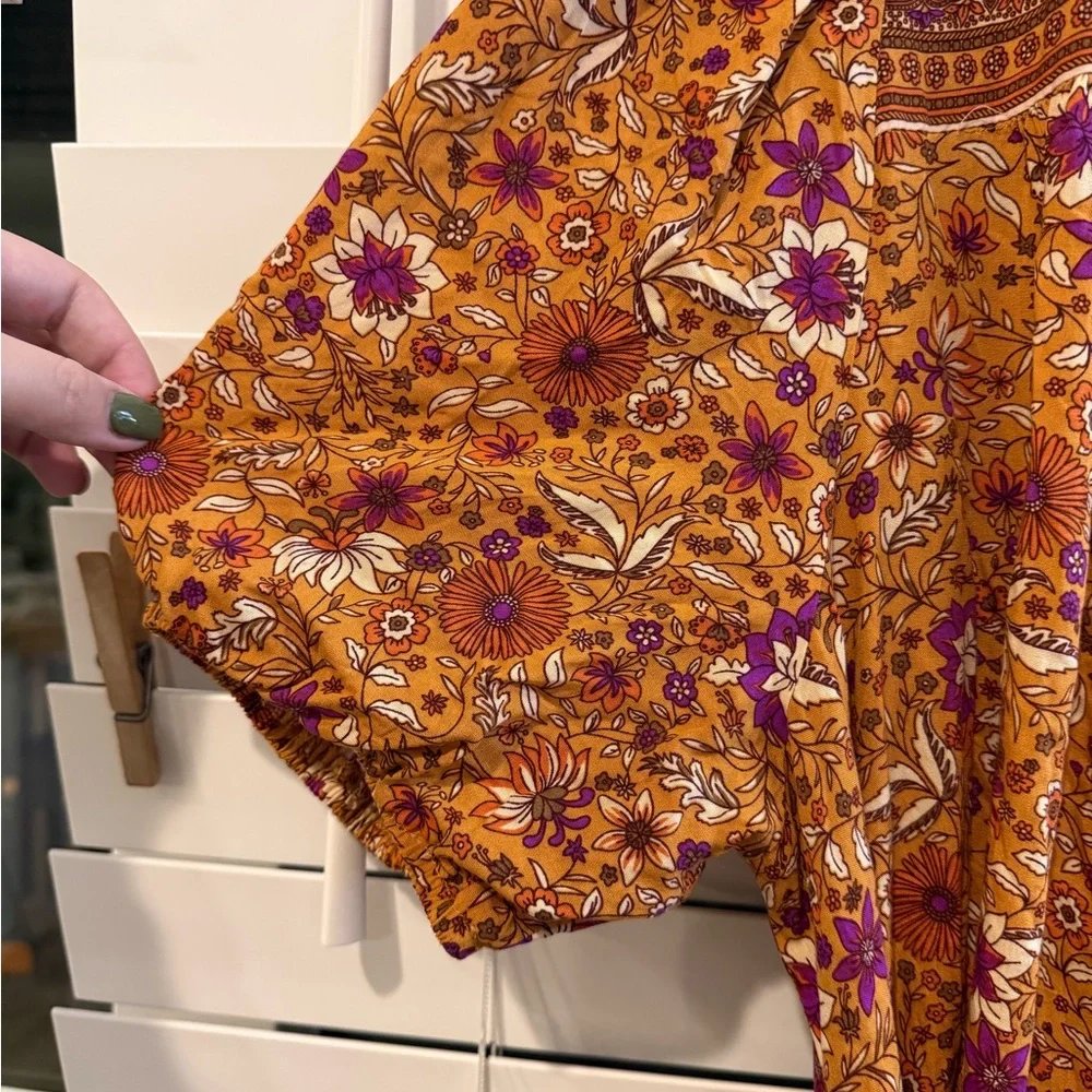 Bohemian Floral Maxi Dress in Orange and Purple - Picture 4 of 4